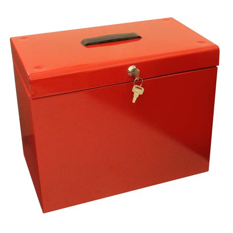 red metal file box|Red File Box .